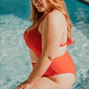 Red Cut-Out One Piece